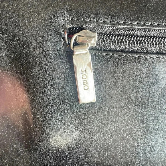 Black HOBO Leather Shoulder Bag - Picture 4 of 7